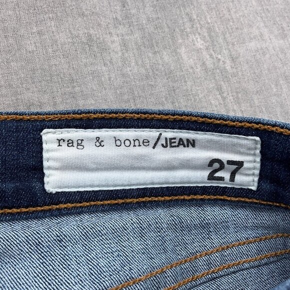 Rag & Bone Jeans Women 27 Blue Fringe Skinny Denim Boho Stretch USA VTG - Picture 3 of 13
